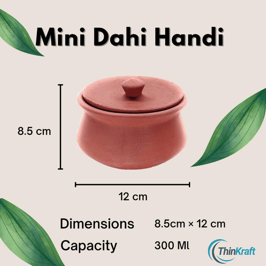 Mini Clay Pot for Curd | 300 ML, Dahi Handi