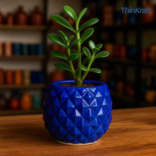 Ivory White Pineapple Ceramic Planter – 10x12 cm | Small Indoor Pot for Succulents