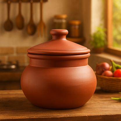 Clay Cooking Pot with Lid – Handmade Mitti Handi