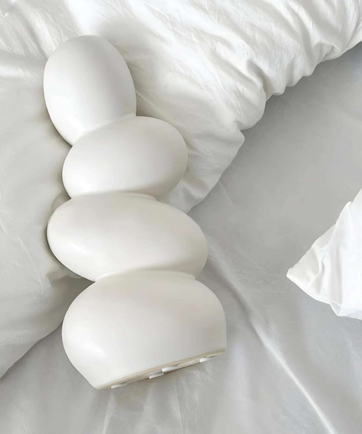 White Stacked Pebble Ceramic Flower Vase - 9inch