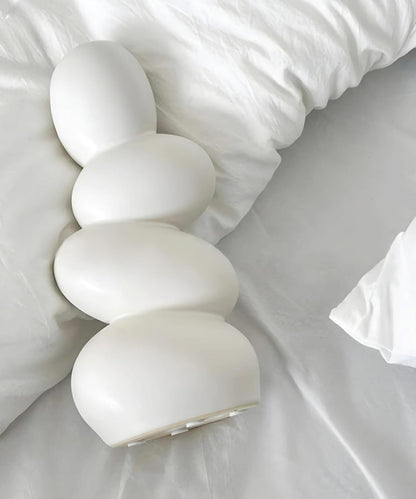 White Stacked Pebble Ceramic Flower Vase - 9inch