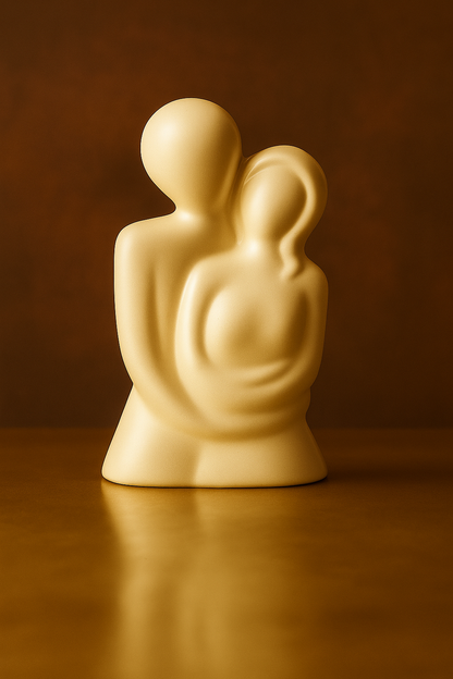 Romantic Embrace Ceramic Couple Statue