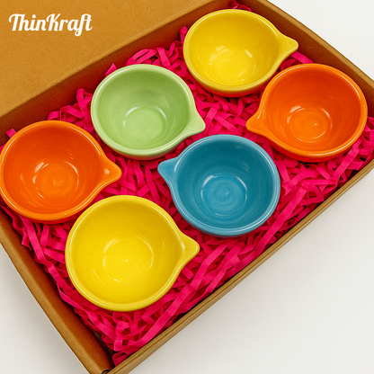 Handmade Ceramic Diwali Diyas – Set of 6